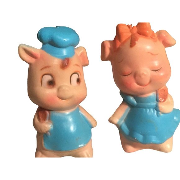 Plastic Pig Salt/Pepper Shaker Made in Hong Kong Vintage - Picture 3 of 10